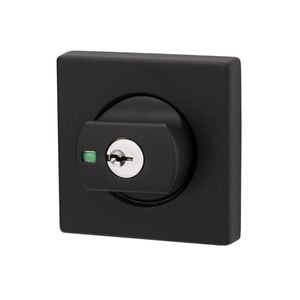 Lockwood Matt Black Paradigm 005 Square Rose Double Cylinder Deadbolt