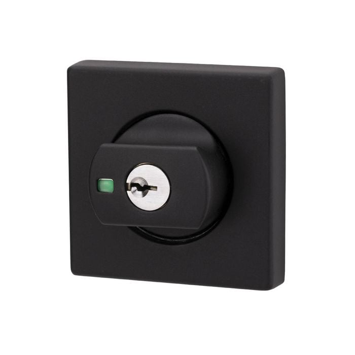 Lockwood Matt Black Paradigm 005 Square Rose Double Cylinder Deadbolt