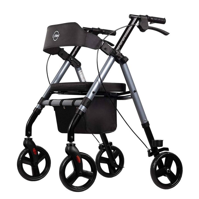 Rollator Mobility Walker with Seat and Padded Backrest - Midnight