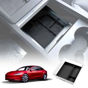 Tesla Model 3 Highland 2023-Onwards Premium Centre Console Front Organizer Tray Storage Box Black