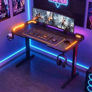 Advwin Gaming Desk 120cm with RGB LED Light Computer Desk