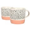 Nicola Spring Dipped Spot Stoneware Coffee Mugs - 385ml - Pack of 2