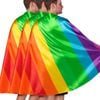 3x 140cm DELUXE RAINBOW CAPES Party Fancy Dress Costume Mardi Gras Pride BULK
