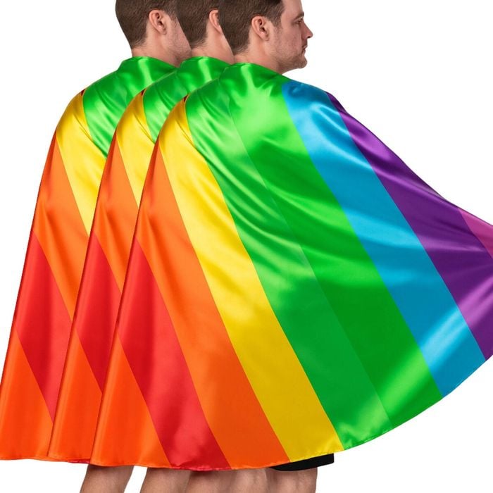 3x 140cm DELUXE RAINBOW CAPES Party Fancy Dress Costume Mardi Gras Pride BULK