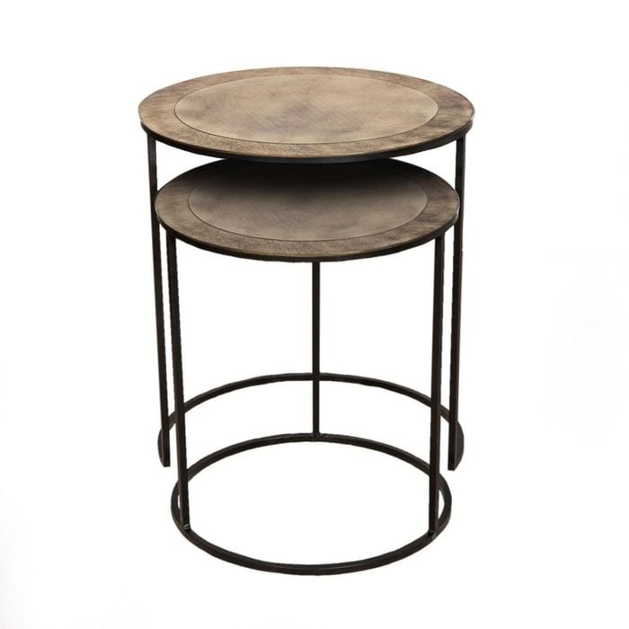 Set Of 2 Ssh Collection Philip 41 And 49cm Wide Nesting Side Tables - Brass