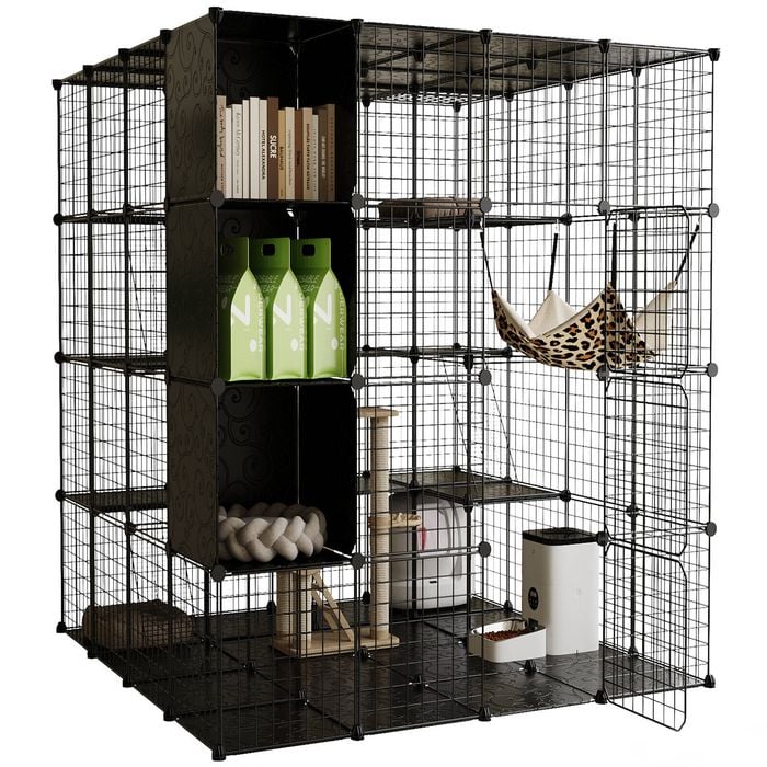 Advwin Large Cat Cage 4 Tier DIY Pet Crate Cat Villa Cat Enclosure