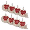 8PK Urban Merry Christmas Cats Hanging Decoration 11cm Red/Natural Assorted