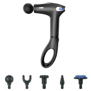 Fitsmart Fs-4500 I-reach Massage Gun With 5 Attachments Black