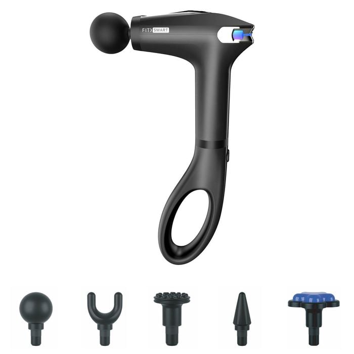 Fitsmart Fs-4500 I-reach Massage Gun With 5 Attachments Black