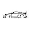 Ignite Laser Nissan R35 GTR Liberty Walk Silhouette Metal Wall Art Coated Black 47inch/120cm