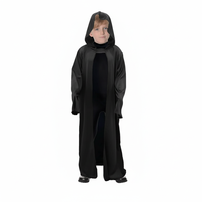 More Than Party Childrens Black Hooded Cape Halloween Costume Kids 130-150cm