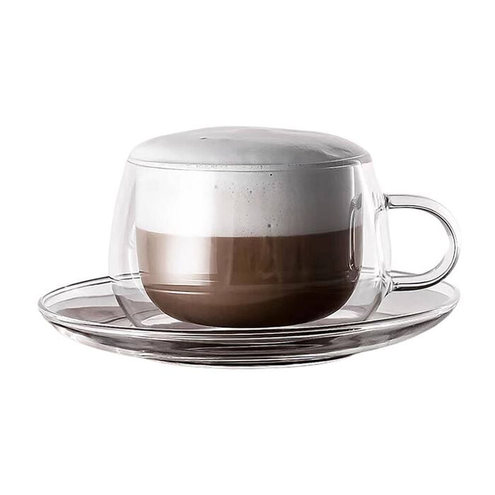 2pc NF Living Serving Clear Cup 150ml Solid Double-Walled