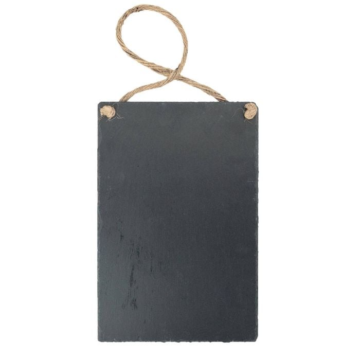 Nicola Spring Hanging Notice Board - 30 x 20cm - Natural Slate Wall Hanging Display Board Home Office Kitchen Chalkboard