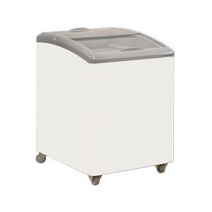 Exquisite Curved Glass Display Chest Freezers With 2 Baskets With Led