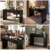 Homfurn Console Table – 120cm, Black Wood Grain Finish, Underneath Storage, Minimalist Style