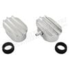 Polished Nostalgic Finned Aluminium Push-In Valve Cover Breather Set