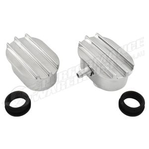 Polished Nostalgic Finned Aluminium Push-In Valve Cover Breather Set
