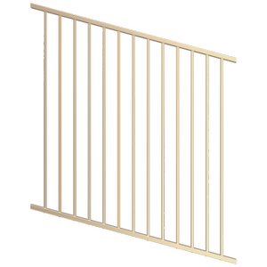 ProtectorAl 0350-1200W x 1200H Primrose Flat Top Square Picket Pool Fence Panel Raked Up to 15º