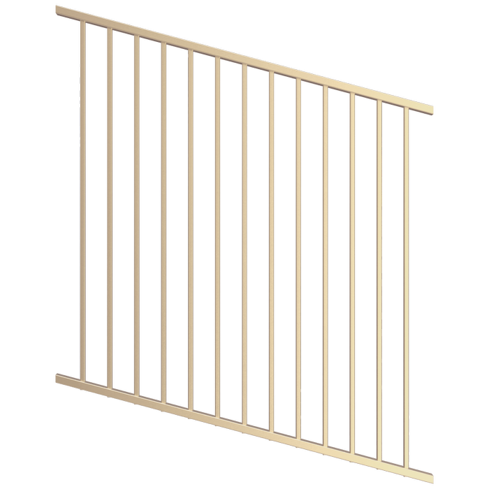 ProtectorAl 0350-1200W x 1200H Primrose Flat Top Square Picket Pool Fence Panel Raked Up to 15º