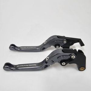 Yamaha Mt-09 Brake And Clutch Lever Pair Suit 2015-2020 Tracer (shorty Style) - Titanium With Black Adjuster