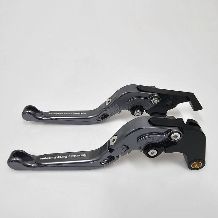 Yamaha Mt-09 Brake And Clutch Lever Pair Suit 2015-2020 Tracer (shorty Style) - Titanium With Black Adjuster
