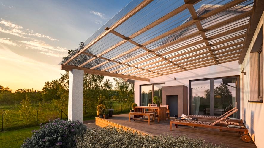 Suntuf
  Greca polycarbonate roofing pergola