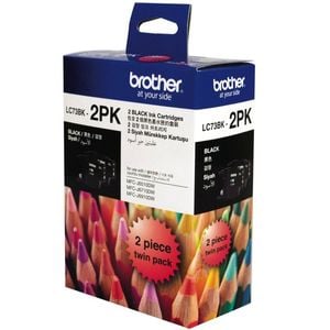 Brother GENUINE Original Brother LC73BK2PK LC-73 BLACK Twin Pack Ink Cartridge Toner