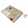 Martha Flowers Cream Taupe Embroidered Rectangular Tablecloth 180 x 275 cm
