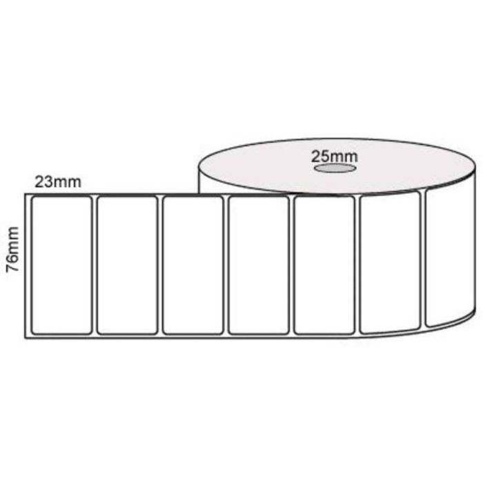 Labels Now Australia Labels Now 76mm x 23 mm White Thermal Transfer Labels, 2,500 per Roll, 25 mm Core