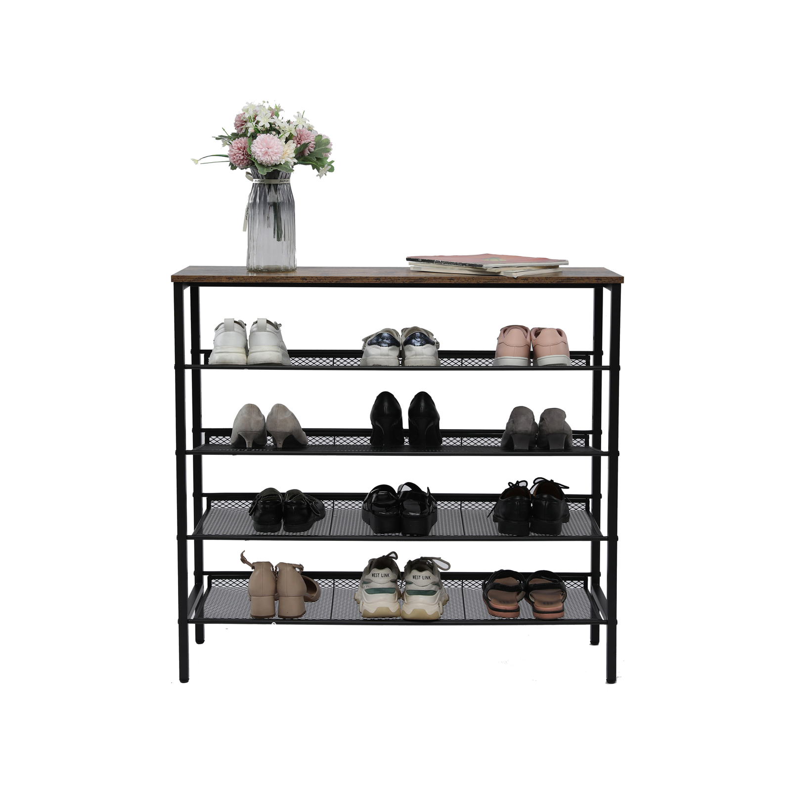 YES4HOMES 5 Tier Medium Shoe Rack Shelf Stand Flat Slant Adjustable Storage Organizer Bunnings Australia