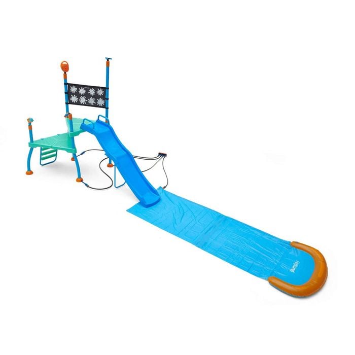 Plum Play AU Water Park Shower Tower with Slide and Sprinklers for Kids - Blue