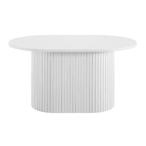 Design Square Galene Oval Wooden Coffee Tea Table 80cm White