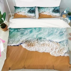 3D Beach Waves 281 Bed Pillowcases Quilt King Single Size