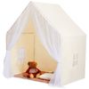 P&P Beige Kids Play Tent, Yurt Play Tent with Mat and Lamp for Toddlers Aged 1-5