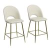 Velvet Bar Stool White - Set of 2