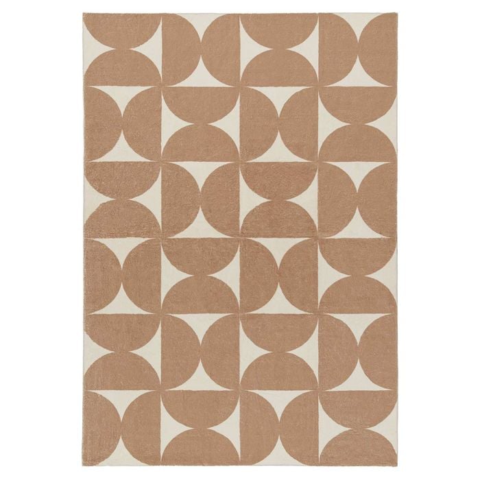 Loopsie-180cm X 120cm-rousham Brown And Cream Geometric Washable Rug