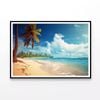 Beach of the Sea & Palm Trees  Print 100% Australian Made 90x60cm  (Poster)