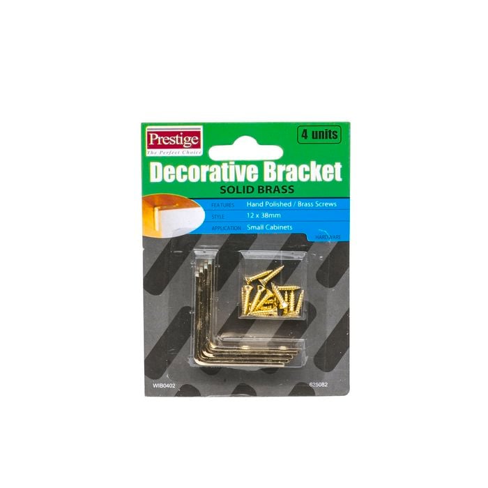 Prestige 12 x 38 x 1.5mm Brass Decorative Bracket