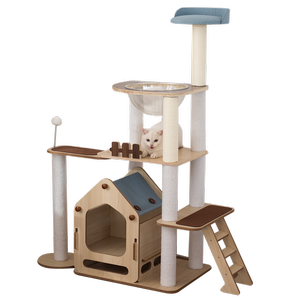 Furbulous 1.46m Cat Tree Mega Cat Tower and Scratching Post - Windmill style - Cream | 1.46m