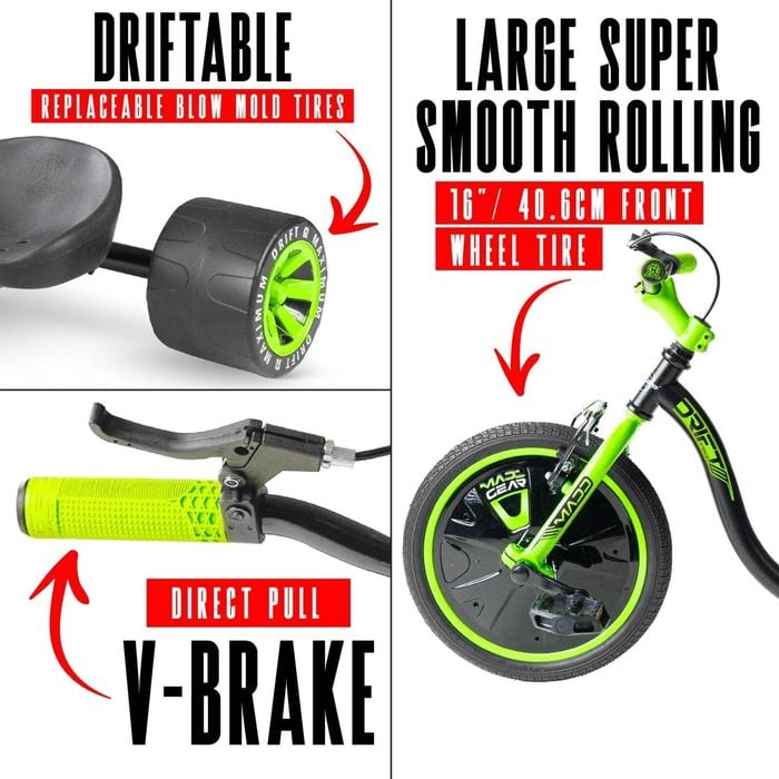 Madd Gear Drift Trike Green Black