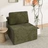 Advwin Armless Sofa Chair Chenille Compressed Sofa Modular Lazy Couch Green