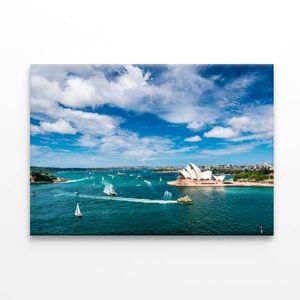 Sydney Cityscape and Yachts in Harbour  Print 100% Australian Made 90 x 60cm  (Stretched)