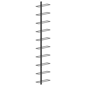 vidaXL Wall-mounted Wine Rack for 10 Bottles Black Metal Storage Organiser