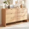 Homfurn 6-drawer Chest Of Drawers – Golden Metal Handles, Anti-tip Kit, 60kg Tabletop Capacity, Oak