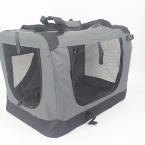 Yes4pets Medium Portable Foldable Dog Cat Puppy Rabbit Soft Crate Carrier-grey