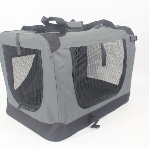 YES4PETS Medium Portable Foldable Dog Cat Puppy Rabbit Soft Crate Carrier Grey Bunnings Australia