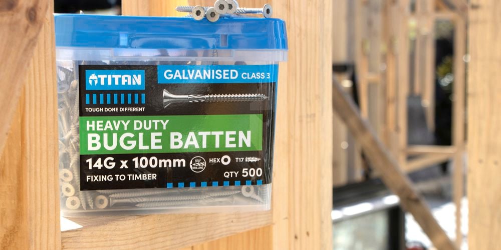Batten screws on a building frame