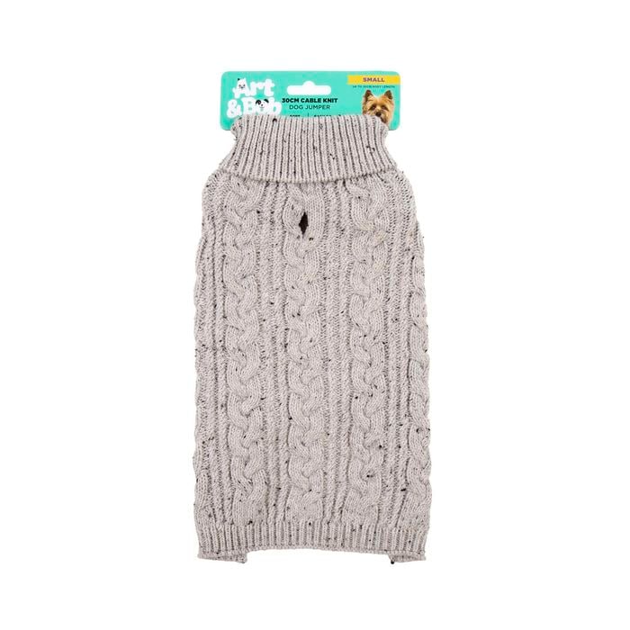 Art & Bob 30cm Grey Small Knitted Dog Jumper