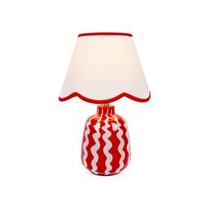 Clay & Kin 37cm Red Wave Table Lamp