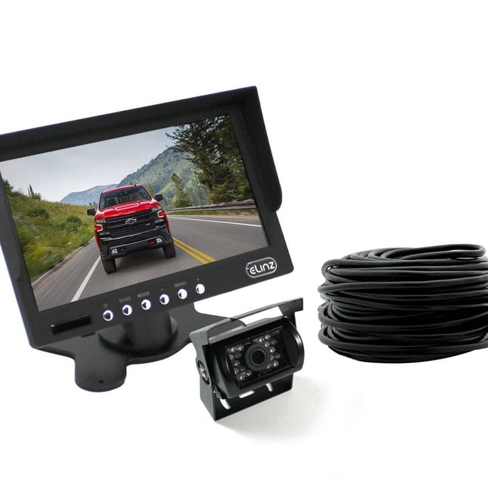 Elinz 7" HD LCD Monitor 12V/24V IR CCD 4PIN Car Reversing Camera Truck Caravan - 7.0" | Wired Transmission | 4PIN System